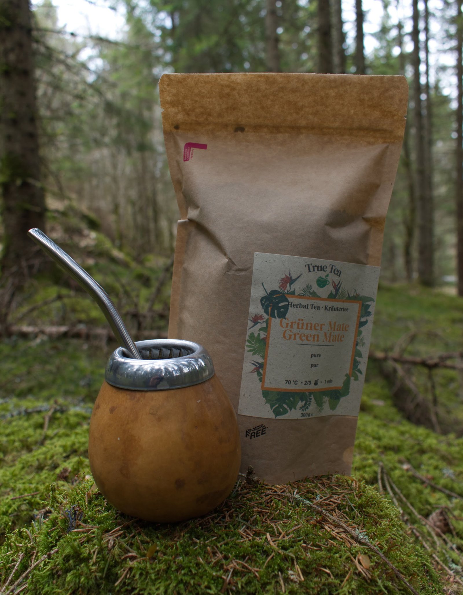 Mate mit Kalebasse aus Naturkuerbis und Bombilla online kaufen set True Tea